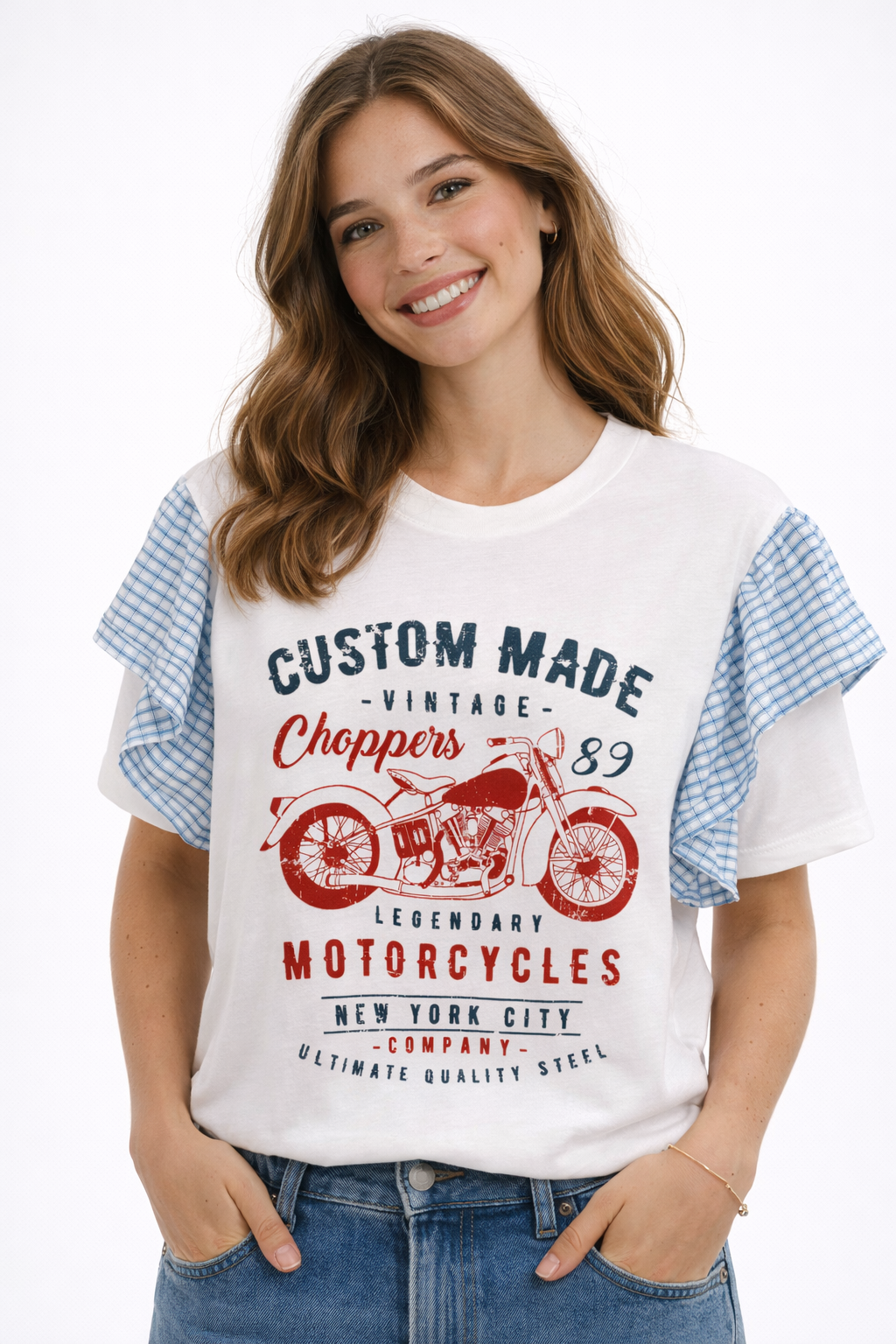 T-SHIRT DIXIE CHOPPERS MANGA C/FOLHOS - Carla Valente
