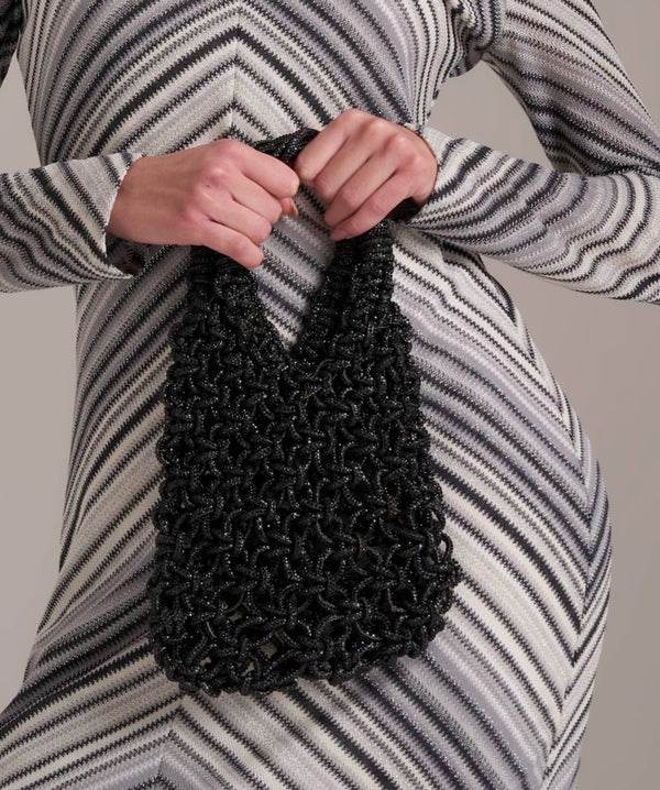 SACO PHO FIRENZE TECIDO EFEITO CROCHET COM STRASS - Carla Valente