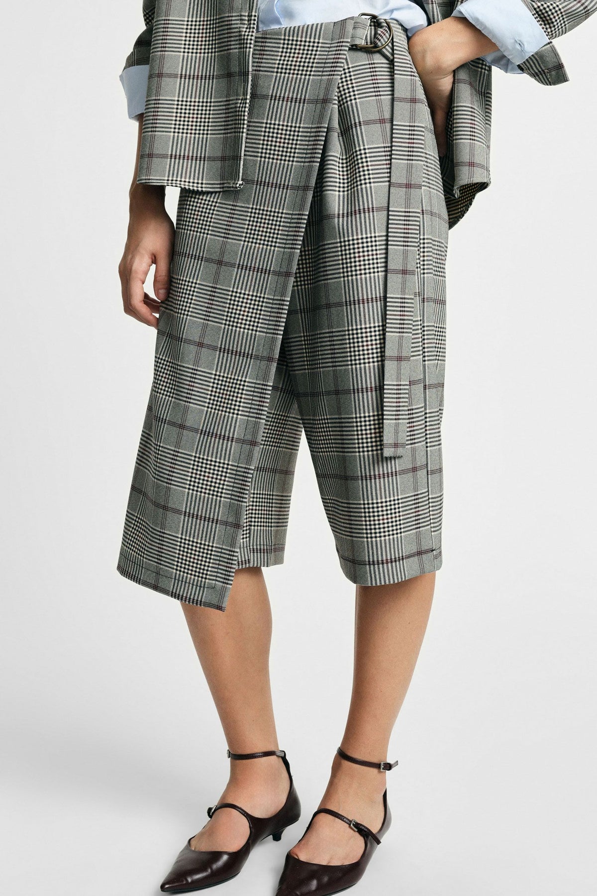 Please D0NYETX000 tartan creme e bordô