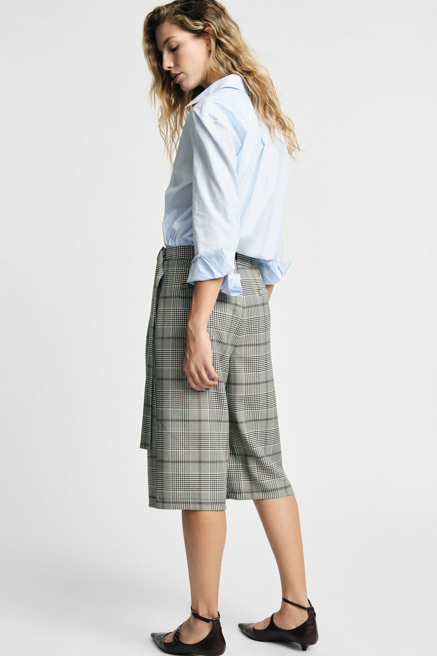 Please D0NYETX000 tartan creme e bordô