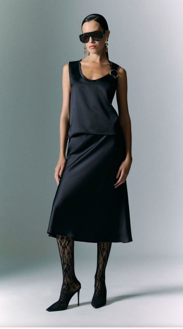 SAIA IMPERIAL COMPRIDA ACETINADA - Carla Valente