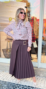 SAIA IMPERIAL PLISSADA FIVELA LATERAL - Carla Valente