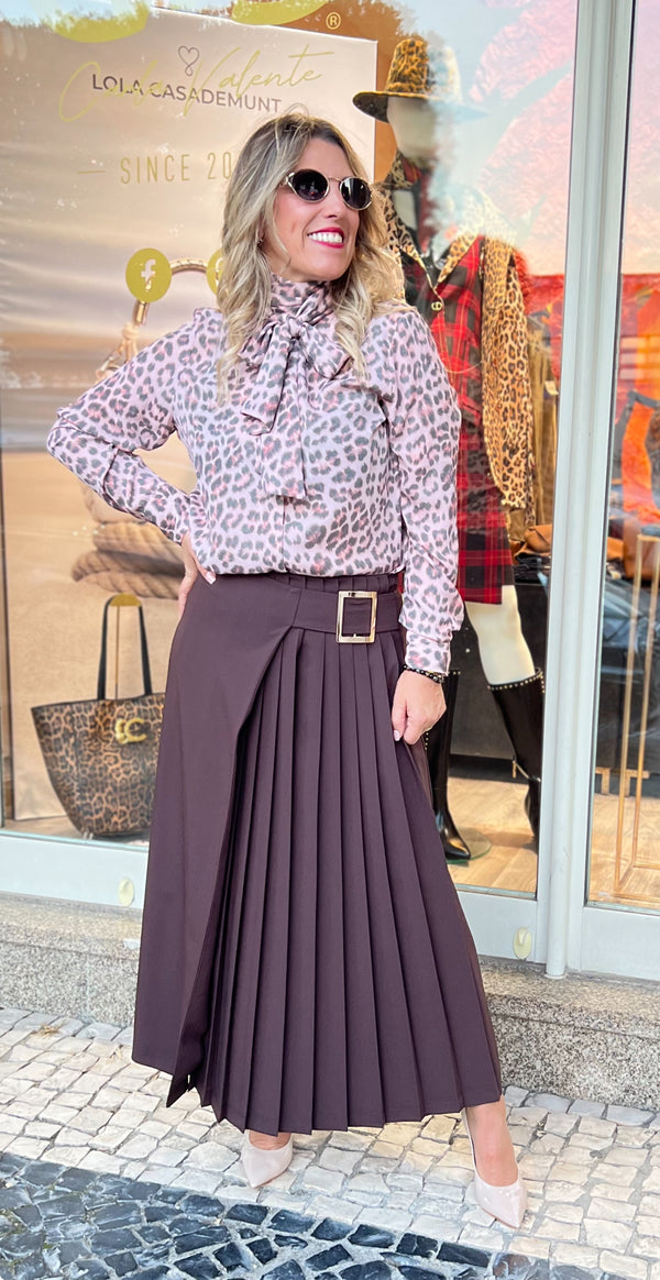 SAIA IMPERIAL PLISSADA FIVELA LATERAL - Carla Valente