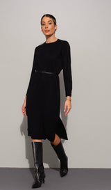 VESTIDO FERRACHE MALHA COM BOTÕES PUNHO