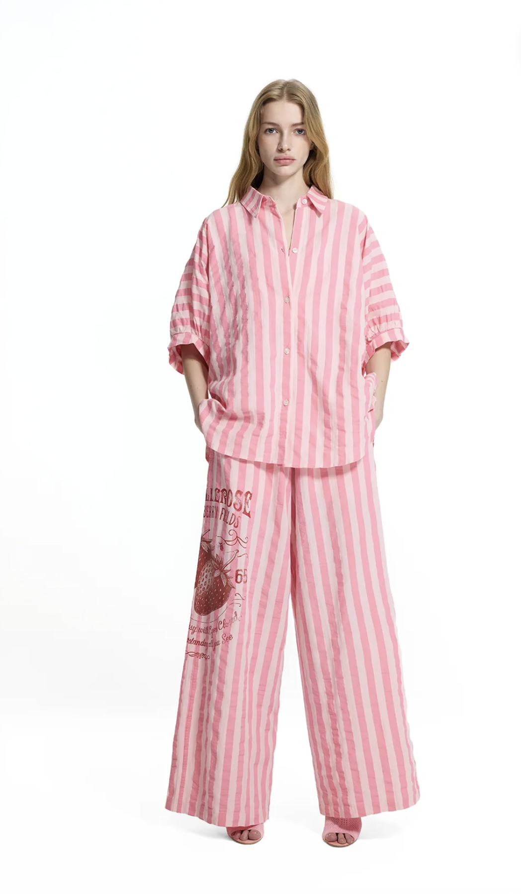 PANTALONA VDR RISCAS LATERAL STRAWBERRY FIELDS - Carla Valente