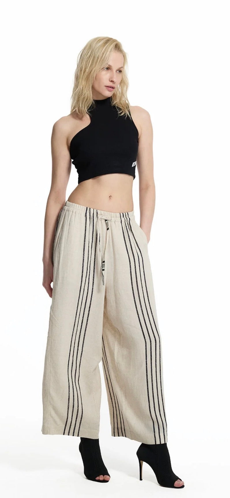 CALÇAS VDR WIDE LEG COM RISCAS - Carla Valente