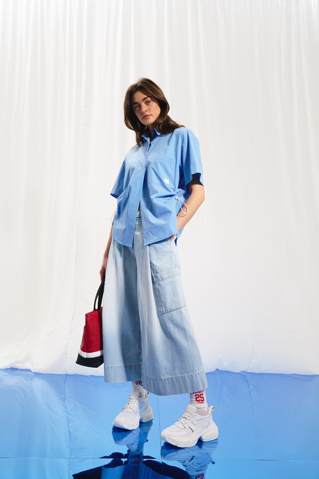 CAMISA VDR POPELINE COM ATILHOS LATERAIS - Carla Valente
