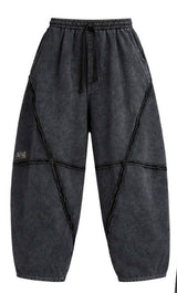 CALÇA VDR BALLOON  COM CUSTURAS ASSIMÉTA - Carla Valente