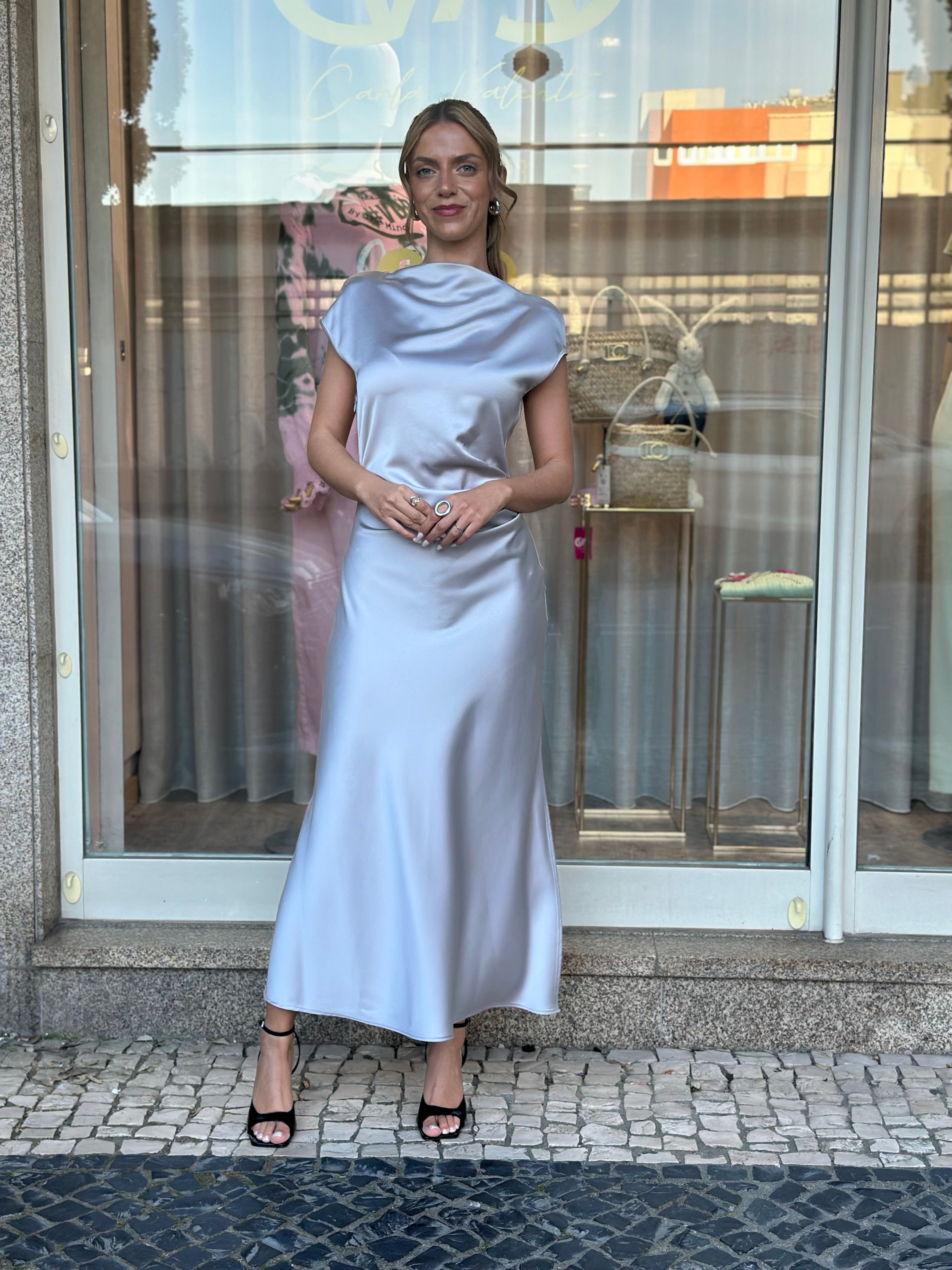 VESTIDO IMPERIAL DRAPEADO - Carla Valente