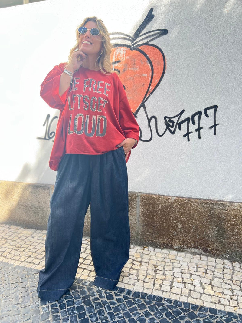 T-SHIRT VDR OVERSIZED  “BE FREE LET’S BE - Carla Valente