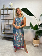VESTIDO ALBNS DE CETIM ESTAMPADO LIS - Carla Valente
