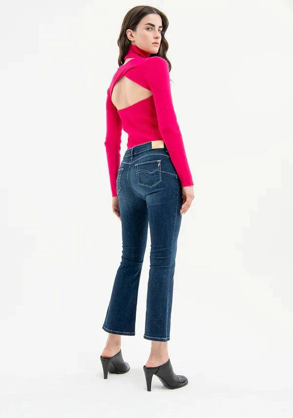 JEANS FRACOMINA CROPPED FLARE PUSH UP - Carla Valente