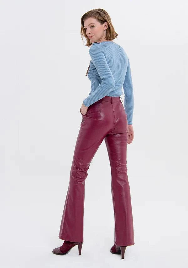 CALÇA FRACOMINA BOOTCUT COURO ECOLÓGICO - Carla Valente