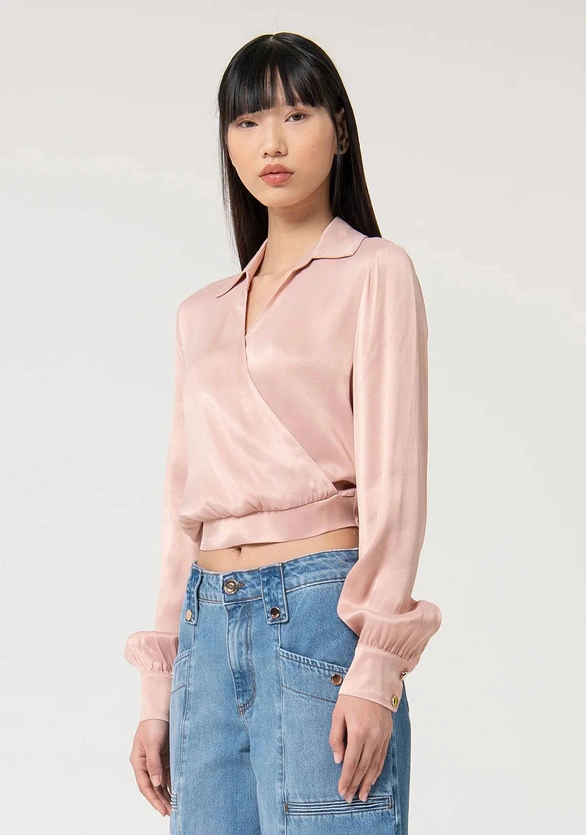 BLUSA FRACOMINA ACETINADA TRESPASSE - Carla Valente