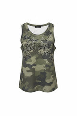 TANK TOP FOURSOUL CAMUFLADO COM STRASS