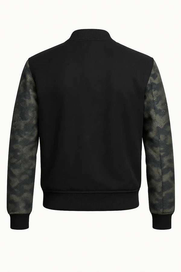 BOMBER FOURSOUL COM MANGA CAMUFLADA COM STRASS