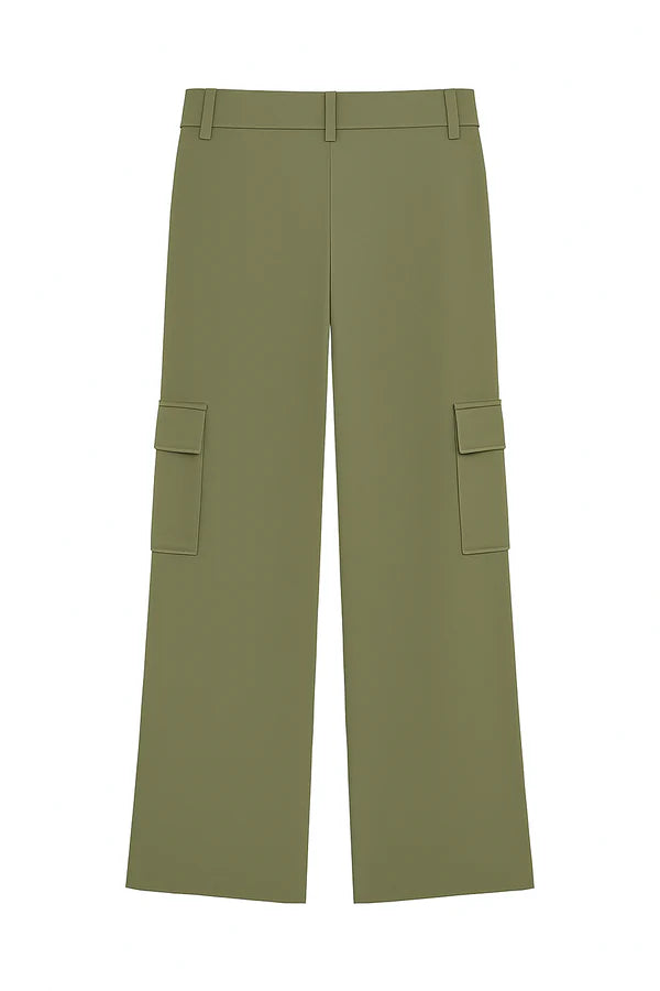 CALÇA FOURSOUL DE SARJA BOLSO CARGO ACETINADO