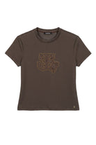 T-SHIRT FOURSOUL INTERLOCK LOGO — Castanho