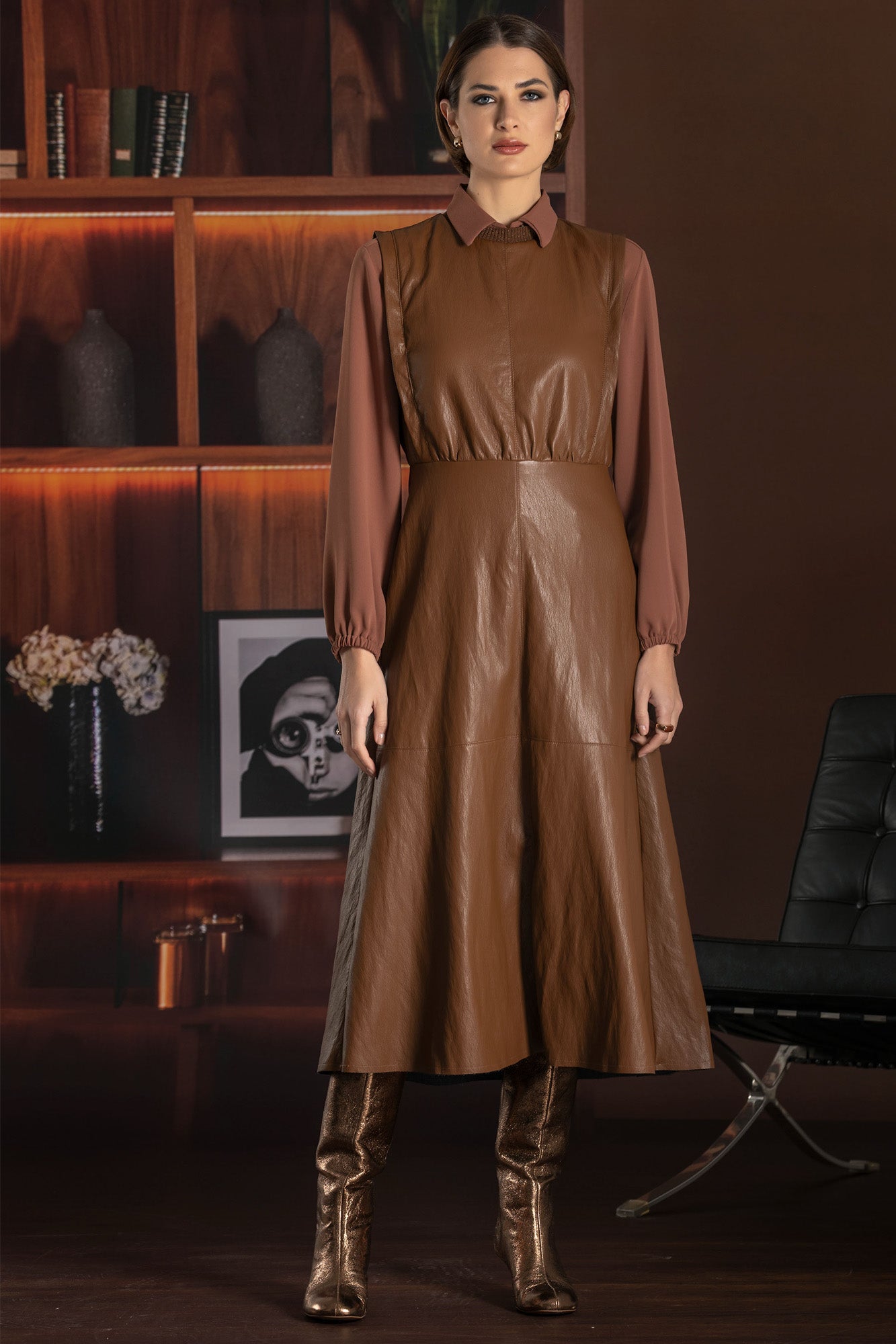 VESTIDO FOURSOUL MIDI ECOPELE — FS26210230