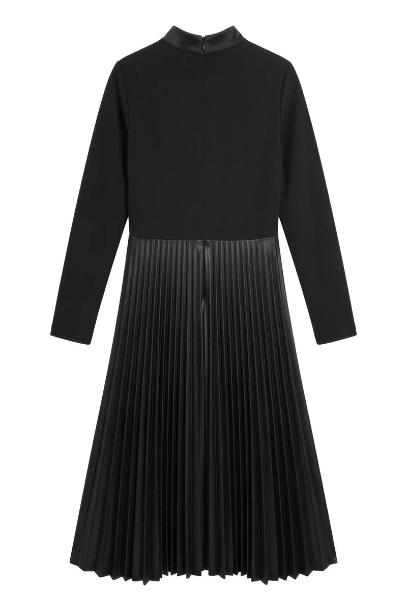 VESTIDO FOURSOUL MIDI COM SAIA ECOPELE PLISSADA - Carla Valente