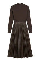 VESTIDO FOURSOUL MIDI COM SAIA ECOPELE PLISSADA - Carla Valente