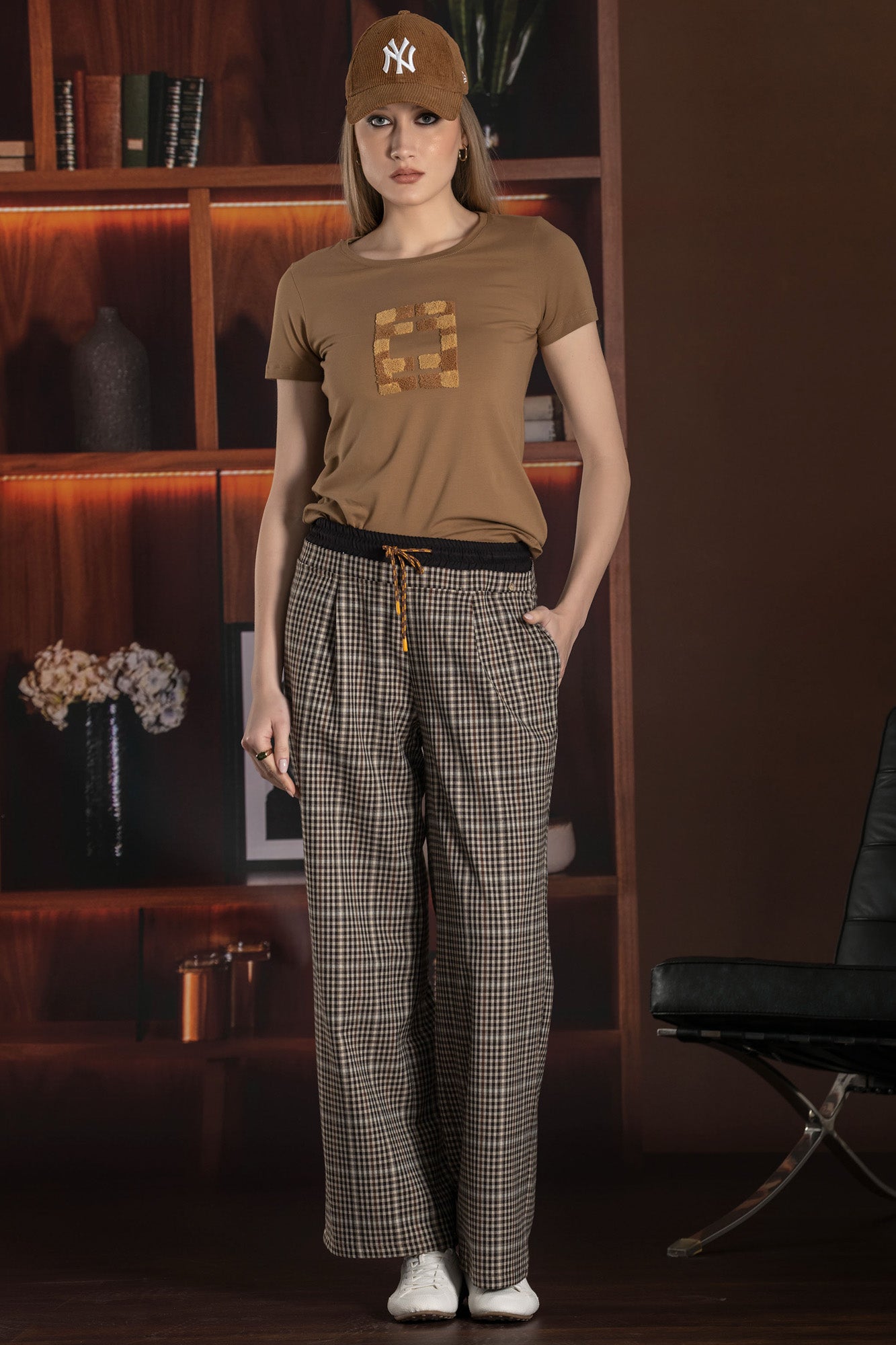 CALÇAS FOURSOUL PANTALONAS XADREZ — FS26230070 — modelo
