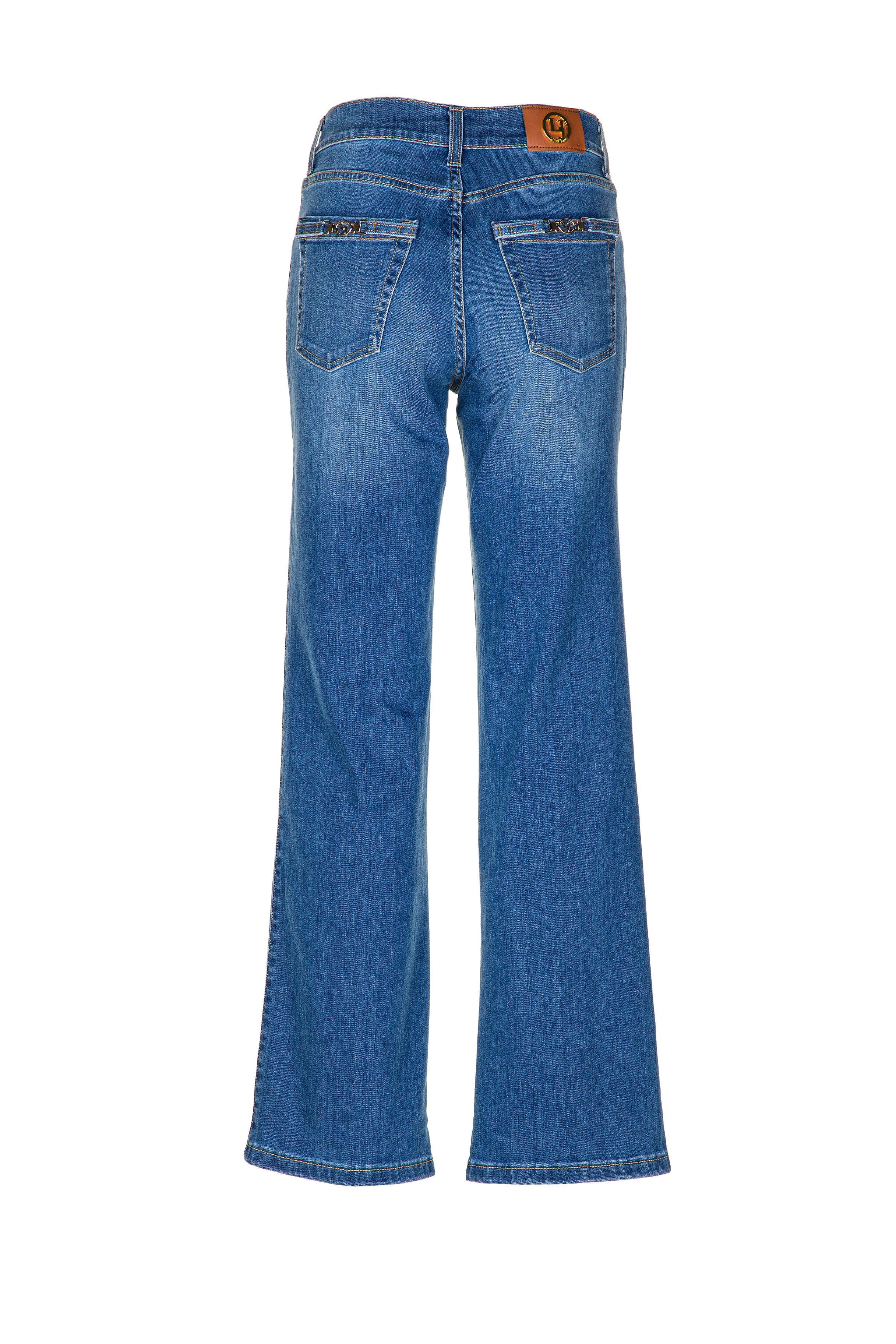 CALÇA LIBERJEANS WIDE LEG VINCO FRONTAL COM APLICAÇÃO LOGO - Carla Valente