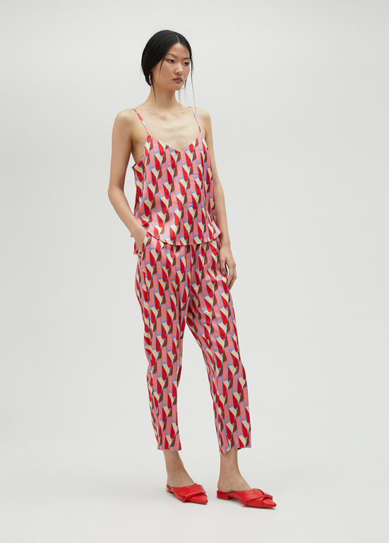 CALÇA MAITE ESTAMPADA LOGO MULTICOLOR - Carla Valente