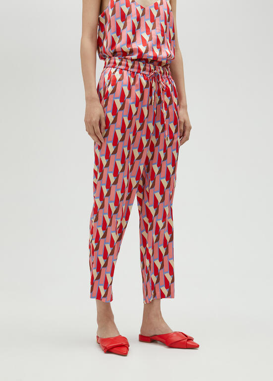 CALÇA MAITE ESTAMPADA LOGO MULTICOLOR - Carla Valente