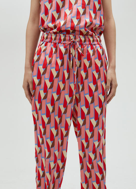CALÇA MAITE ESTAMPADA LOGO MULTICOLOR - Carla Valente