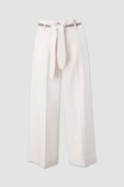 CALÇA FERRACHE CURTA WIDE LEG EM LINHO COM CINTO - Carla Valente