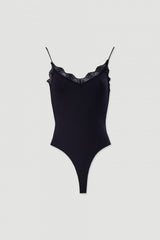 BODY FERRACHE JUSTO EM MALHA LICRA COM DETALHE EM RENDA - Carla Valente