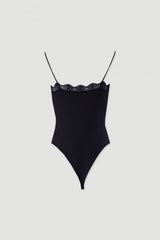 BODY FERRACHE JUSTO EM MALHA LICRA COM DETALHE EM RENDA - Carla Valente