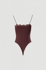 BODY FERRACHE JUSTO EM MALHA LICRA COM DETALHE EM RENDA - Carla Valente