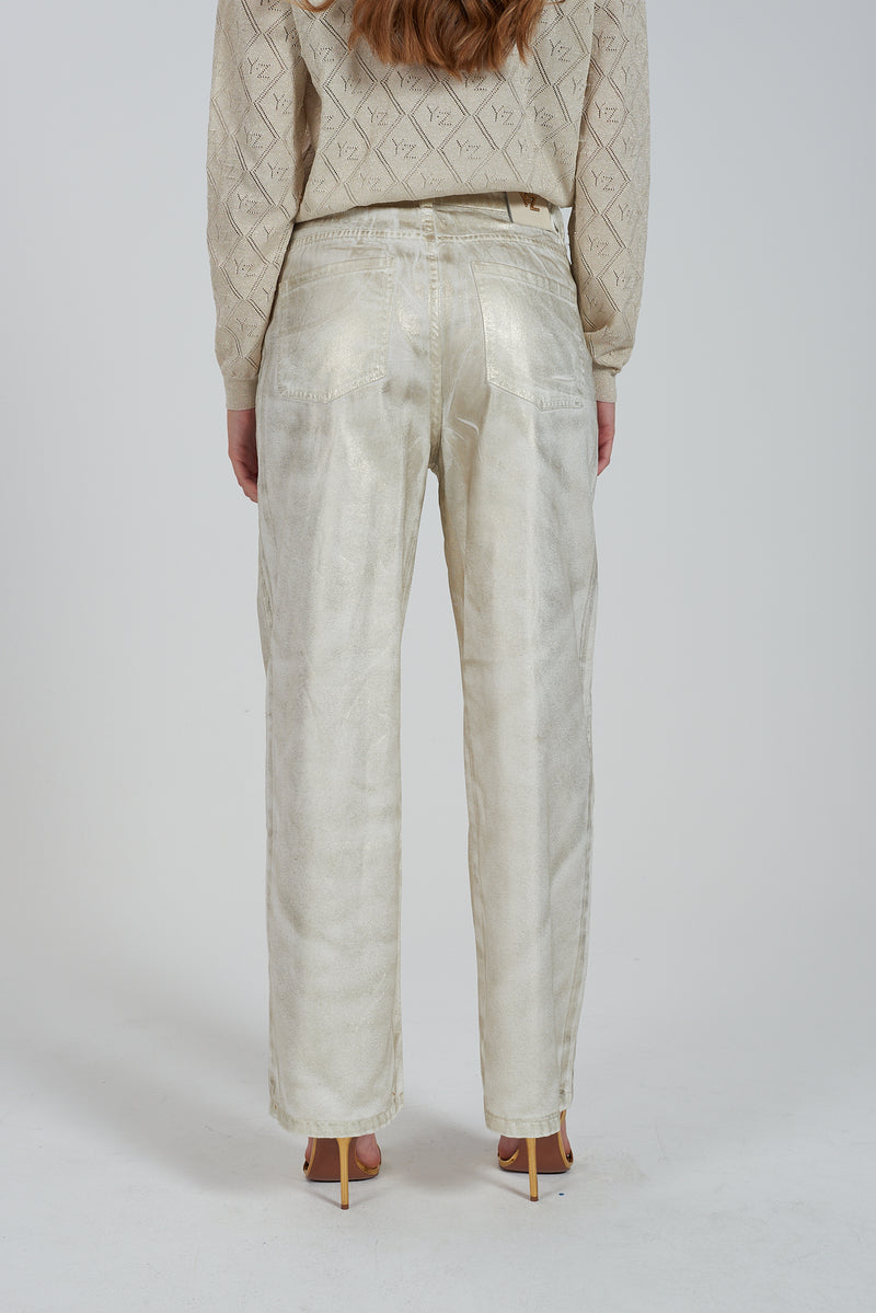 CALÇA YES ZEE 5 BOLSOS PERNA LARGA METAA - Carla Valente