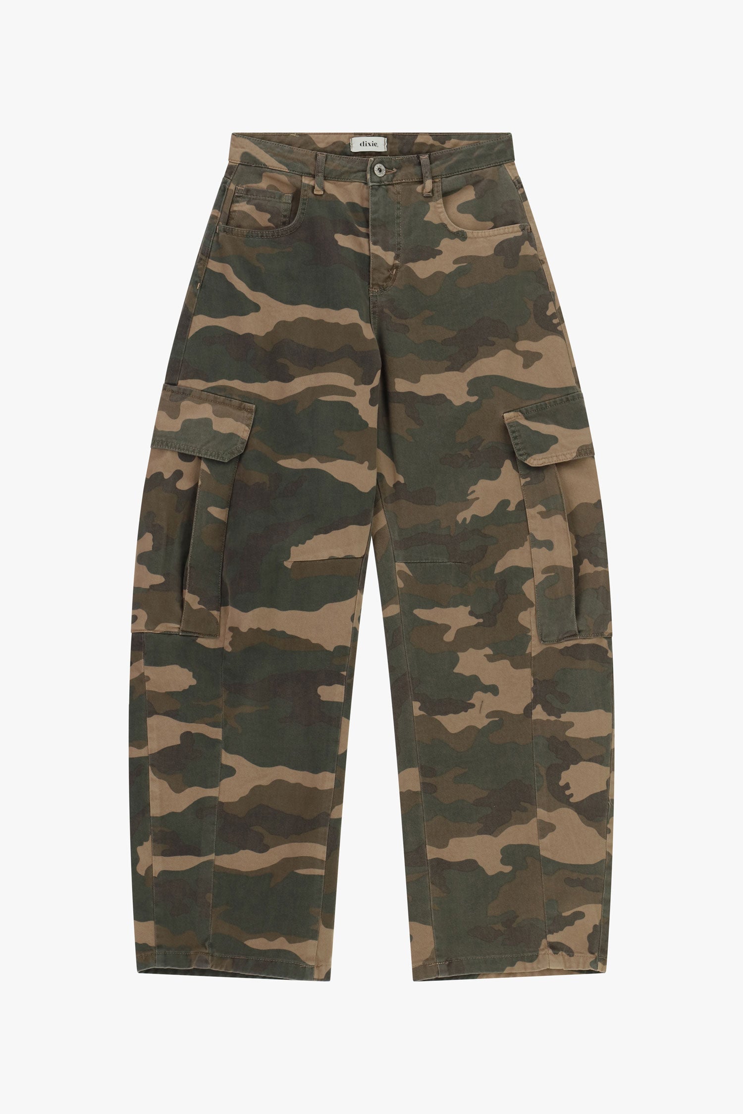 Calça Dixie palazzo camuflagem com bolsos cargo P881B146