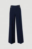 CALÇA FERRACHE WIDE LEG COM DETALHE BOTÃO PERSONALIZADO - Carla Valente