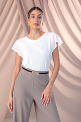 BLUSA FERRACHE COM FOLHO NA MANGA EM TECIDO - Carla Valente