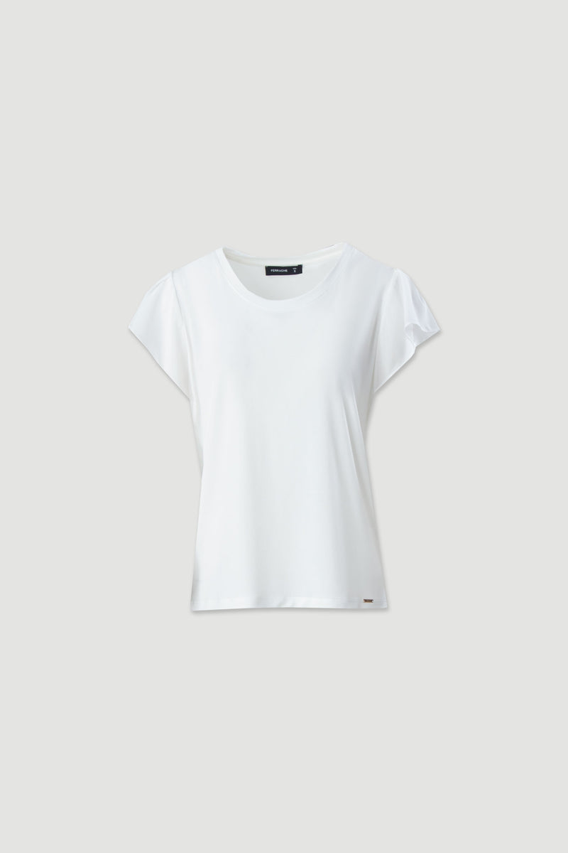 BLUSA FERRACHE COM FOLHO NA MANGA EM TECIDO - Carla Valente