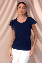 BLUSA FERRACHE COM FOLHO NA MANGA EM TECIDO - Carla Valente