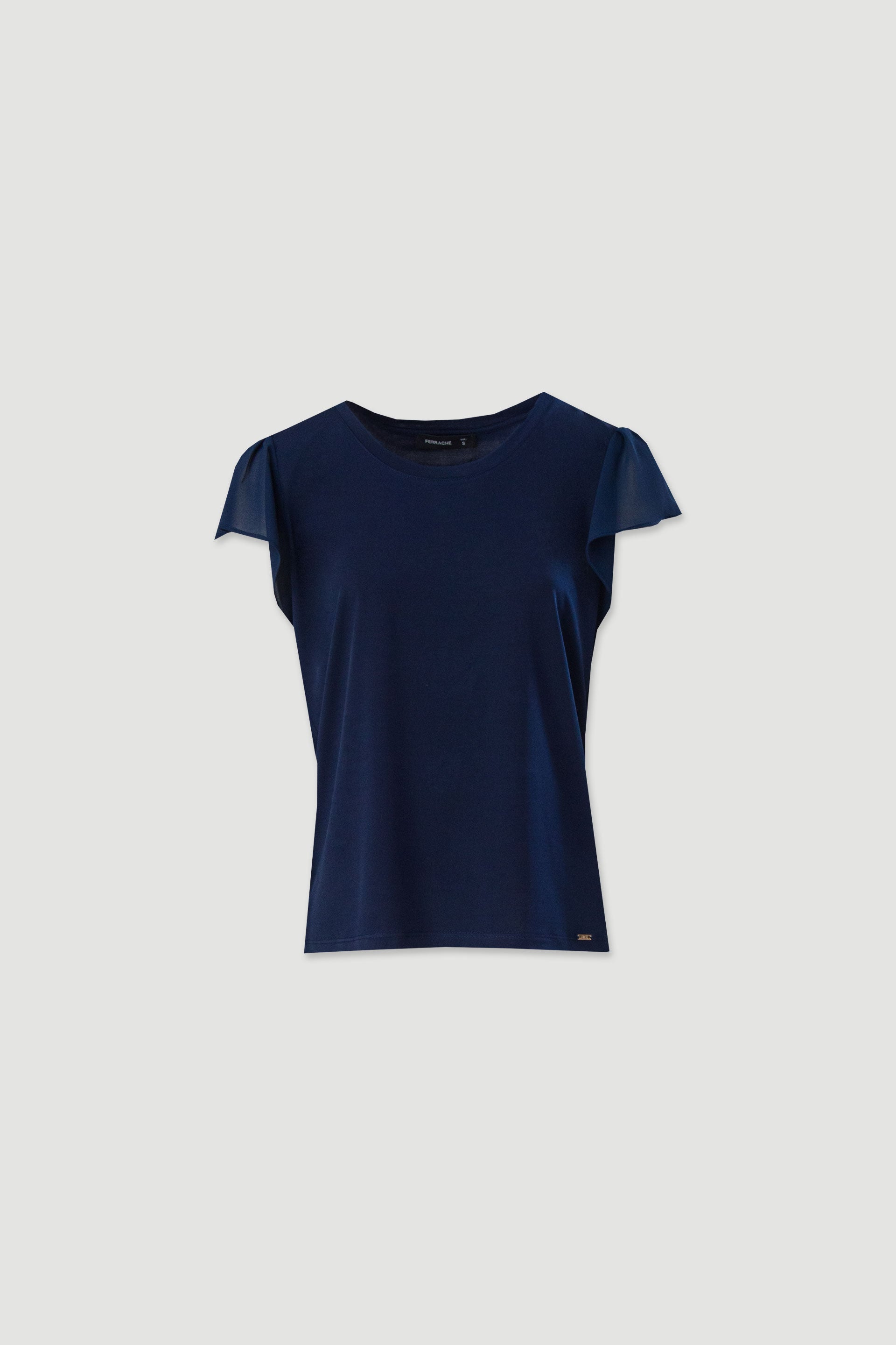 BLUSA FERRACHE COM FOLHO NA MANGA EM TECIDO - Carla Valente