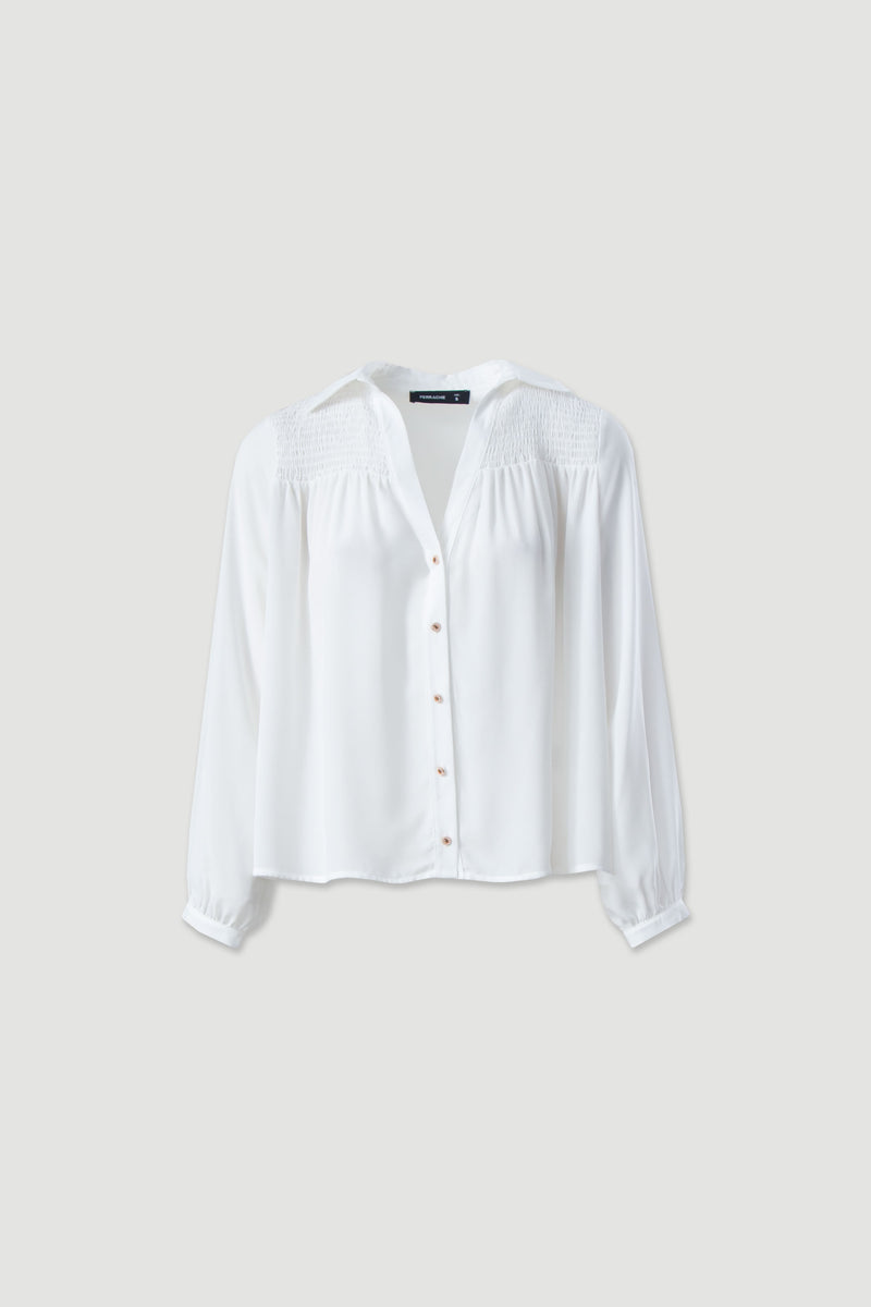 BLUSA FERRACHE EM BICO COM FRANZIDO - Carla Valente