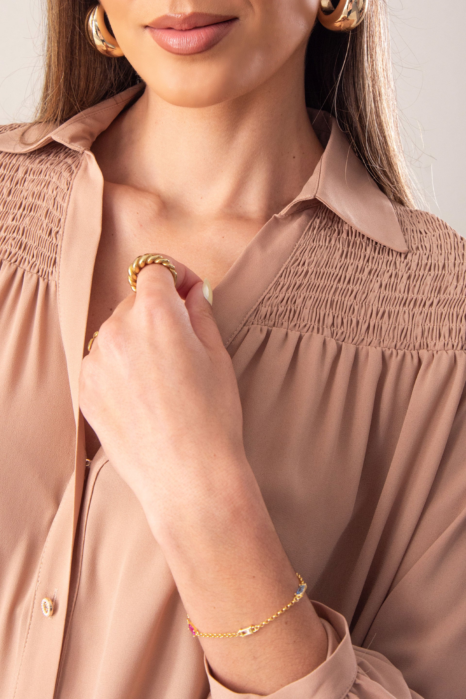 BLUSA FERRACHE EM BICO COM FRANZIDO - Carla Valente