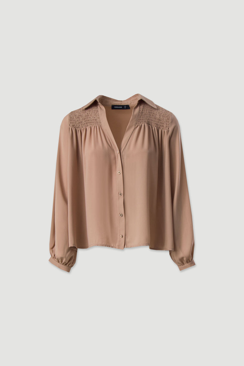 BLUSA FERRACHE EM BICO COM FRANZIDO - Carla Valente