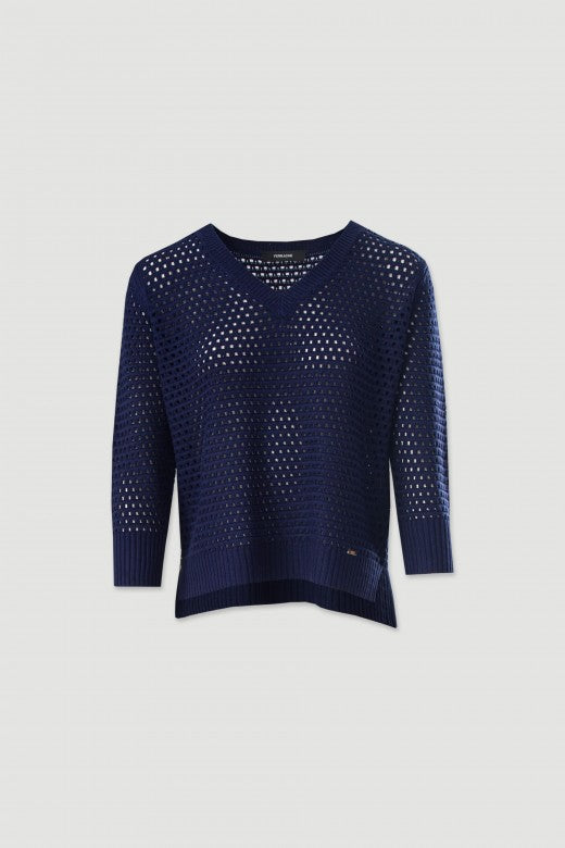 CAMISOLA FERRACHE DE MALHA PERFURDA ASSIMÉTRICA - Carla Valente