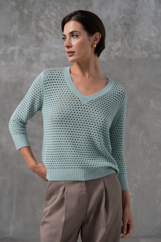 CAMISOLA FERRACHE DE MALHA PERFURDA ASSIMÉTRICA - Carla Valente