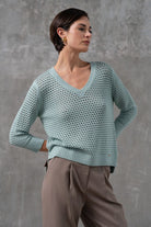 CAMISOLA FERRACHE DE MALHA PERFURDA ASSIMÉTRICA - Carla Valente