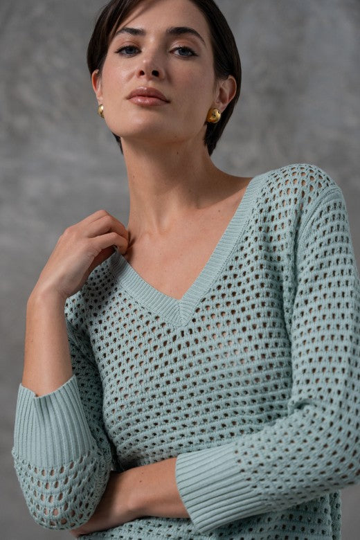 CAMISOLA FERRACHE DE MALHA PERFURDA ASSIMÉTRICA - Carla Valente