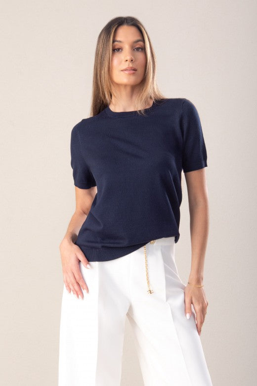 CAMISOLA FERRACHE DE MALHA MANGA CURTA VISCOSE - Carla Valente