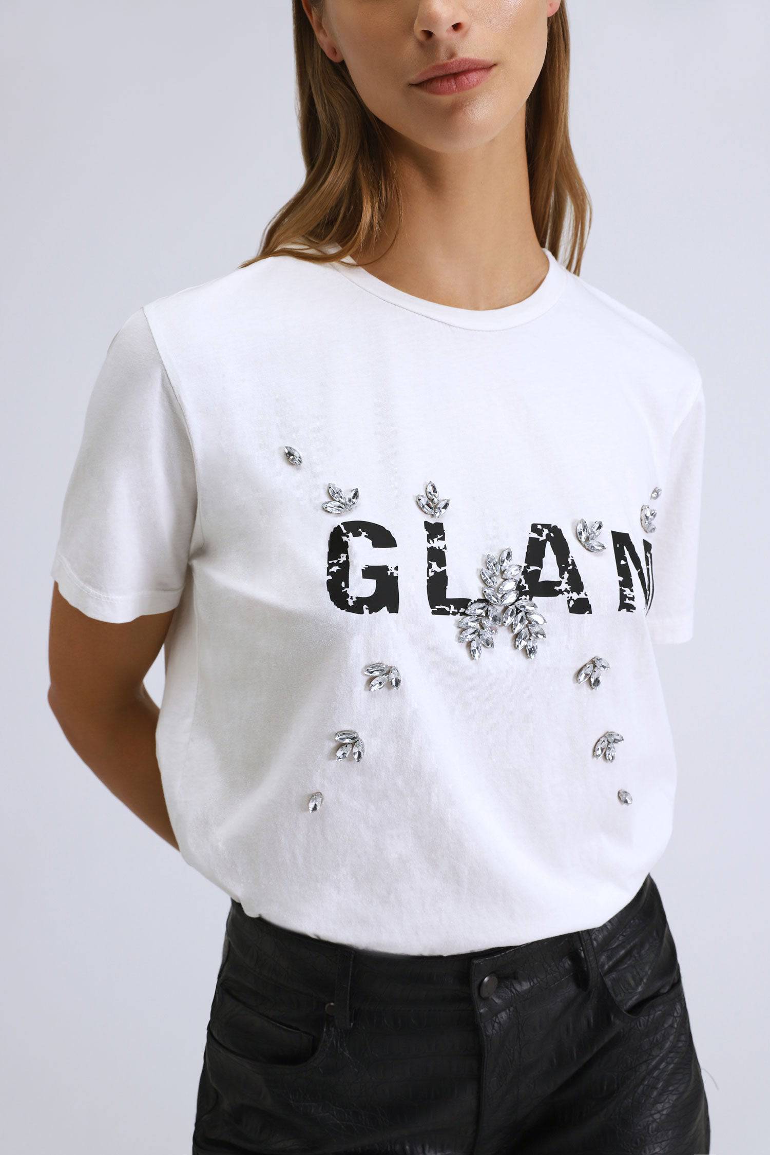 T-SHIRT PLEASE GLAM C/BRILNHTS - Carla Valente